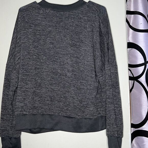 CBR Womens Sweatshirt Black Heathered Long Sleeve Crew Neck Lace Up XL - Picture 6 of 8